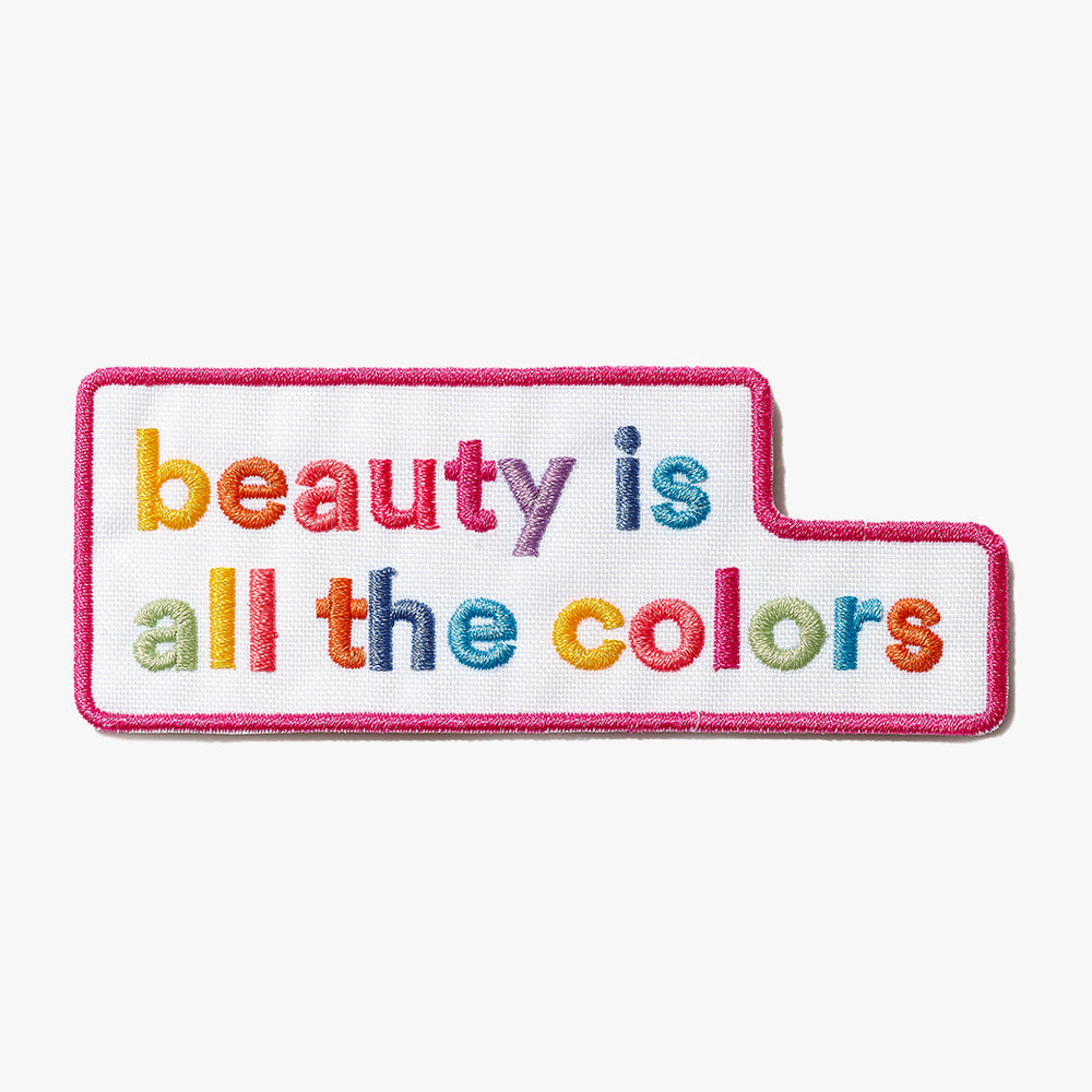 beauty is iron-on patch