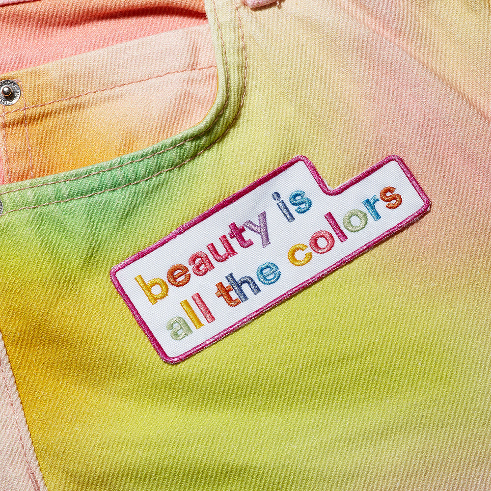beauty is iron-on patch