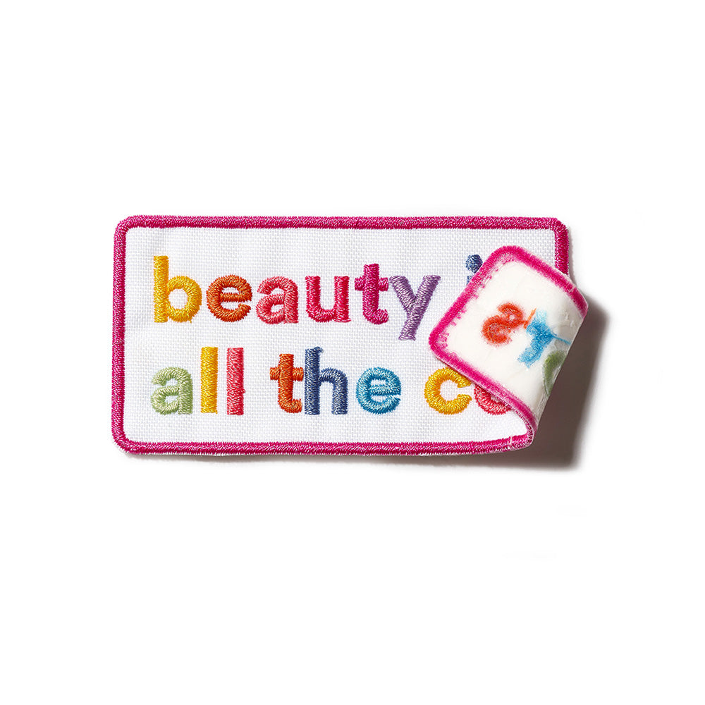 beauty is iron-on patch